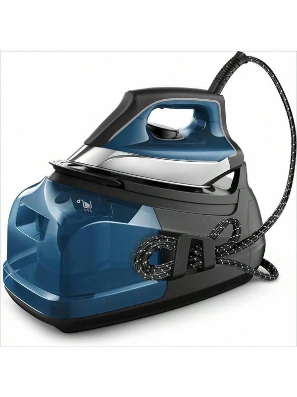 Iron, Professional Garment Steam Station With Stainless Steel Soleplate, 1.1 L Removable Water Tank, Rapid Heat-Up, 1800 W, Steam Iron, Blue Iron Blue